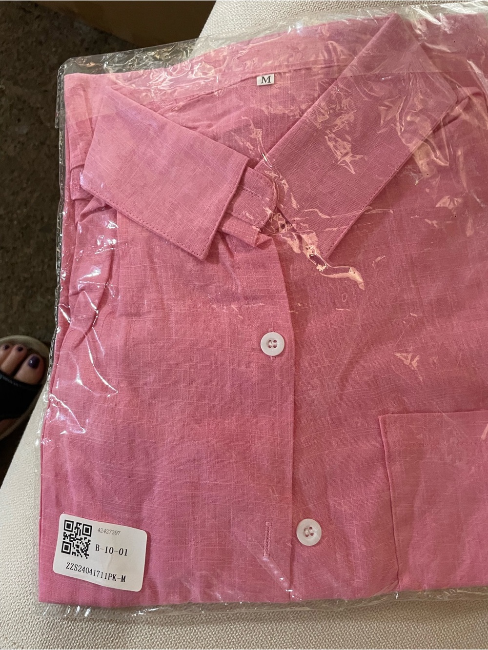 Light Pink Button-Up Shirt